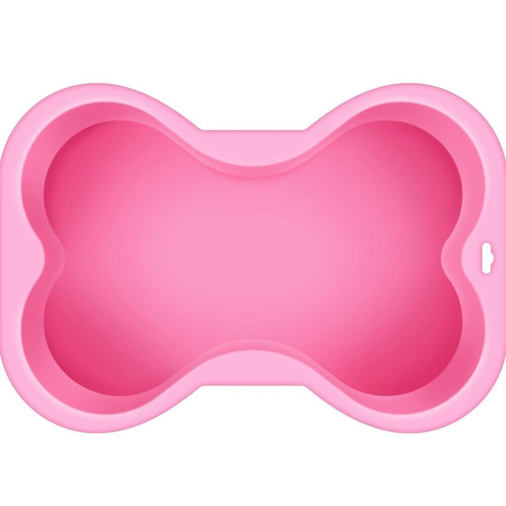 Puppy Cake Dog Bone Shaped Silicone Cake Pan Pink Birthday Party Baking Gift NEW
